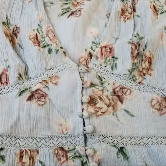 LOVESHACKFANCY Stacy Duster in Peri Floral Maxi Button Dress - Picture 7 of 13